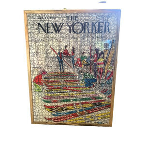 New Yorker Ski Shop Puzzle, Arthur Getz 1980 Framed 750 Pieces